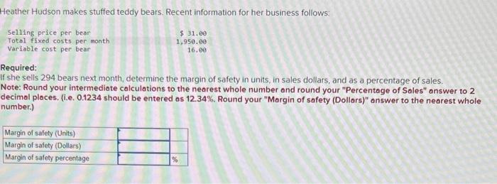 HELP ASAP Heather Hudson makes stuffed teddy bears. Recent information for her