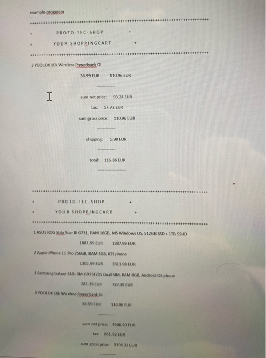 private real valued attributes with names netprice for the net price and