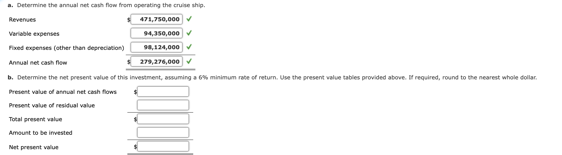 be 300 cruise days per year operated at a full capacity of