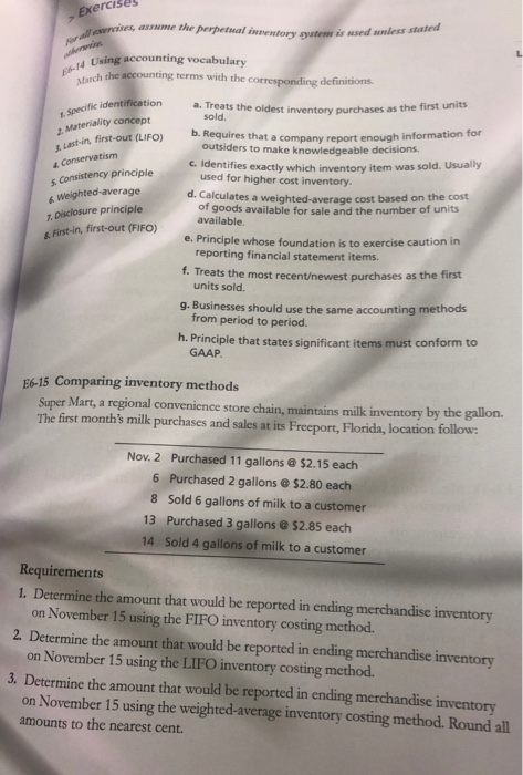  Exercises Se the perpetual interessed as some ter started 14 Using