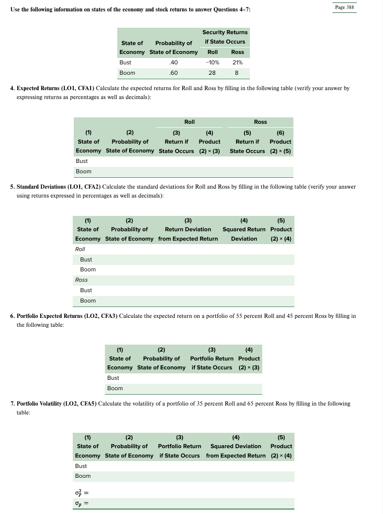 Only answer 6 and 7, show all work please Use the following