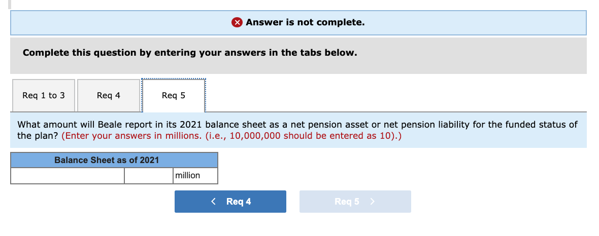 31, 2021 (the end of Beale's fiscal year), the following pension-related data