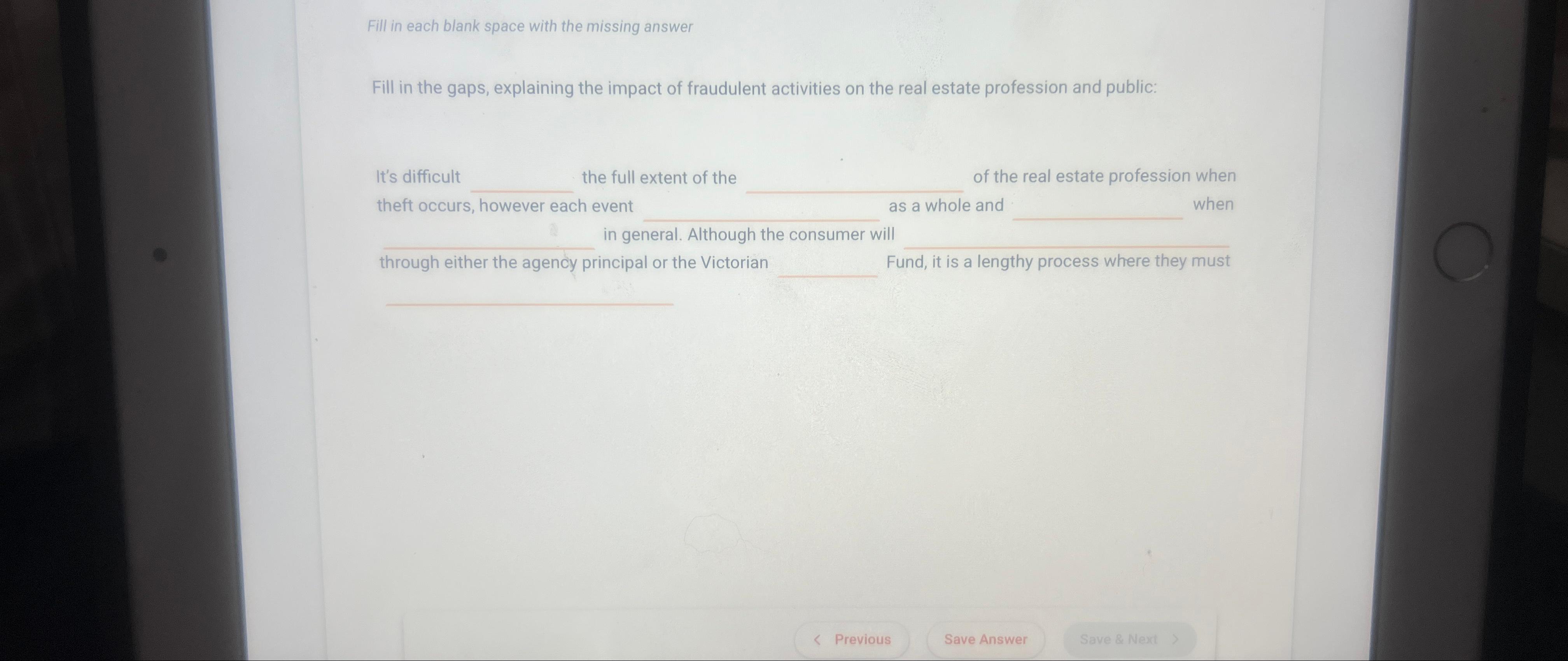  Fill in each blank space with the missing answer Fill in