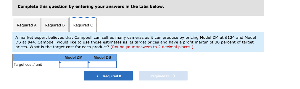 activity-based costing system. The following are the relevant cost data for the