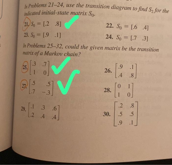 Problems 45-48, use the given information to draw the transition diagram and