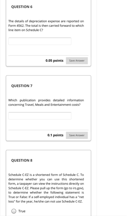 of Schedule C. The taxpayer is guided to go to the Instructions