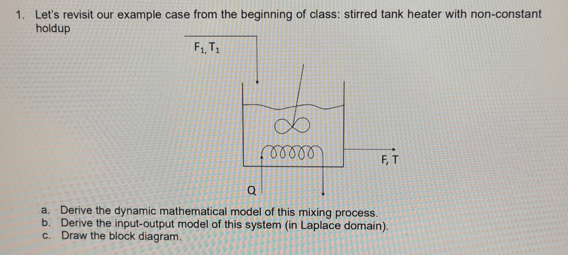  Let's revisit our example case from the beginning of class: stirred