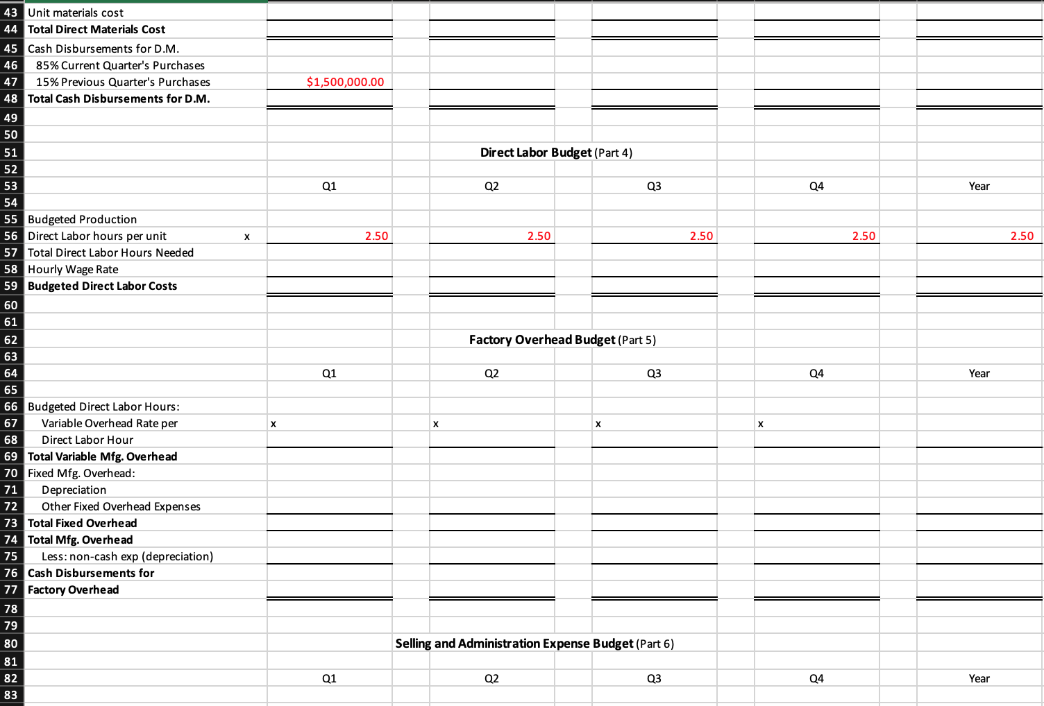 M N 0 P 2 Widgets R US Corp. Master Budget 2020