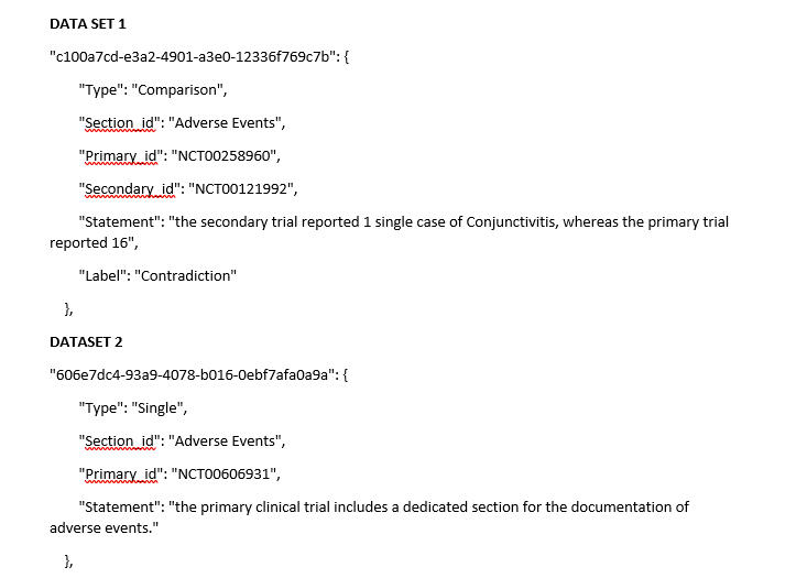  DATA SET 1 "c100a7cd-e3a2-4901-a3e0-12336f769c7b": { "Type": "Comparison", "Section id": "Adverse Events",