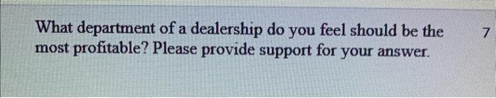 talking about a car dealership, please answer from an ethical point of