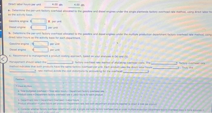 Department Pactory Overhead rate Methods and Product Cost Distortion The management of