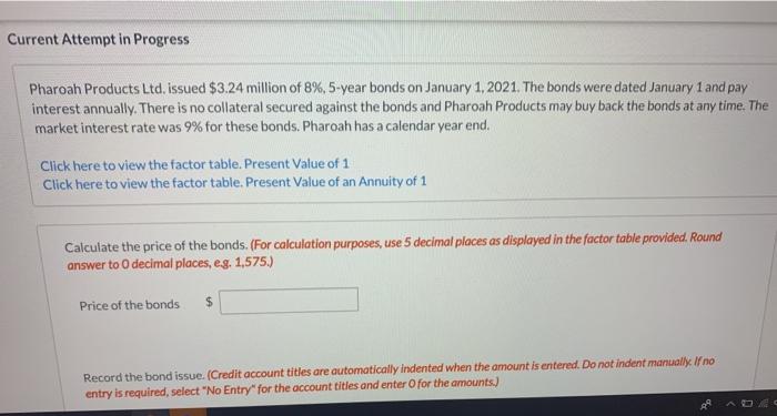  Current Attempt in Progress Pharoah Products Ltd. issued $3.24 million of