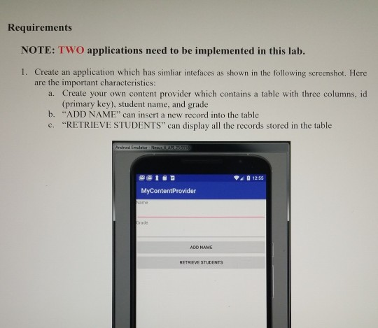  Please use Java in Android Studio to complete the application Requirements
