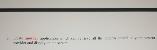NOTE: TWO applications need to be implemented in this lab. lication which