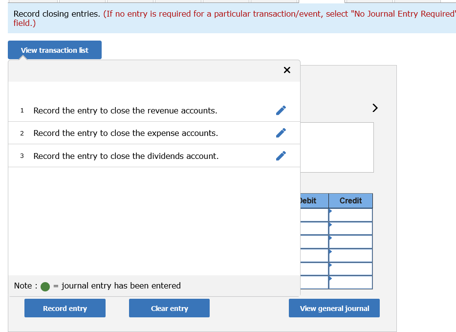 balance. Record closing entries. (If no entry is required for a particular