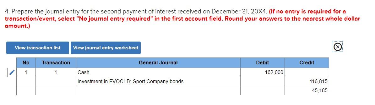 Corp. 6% bonds, classified as an FVOCI-Bonds investment. The bonds pay semi-annual