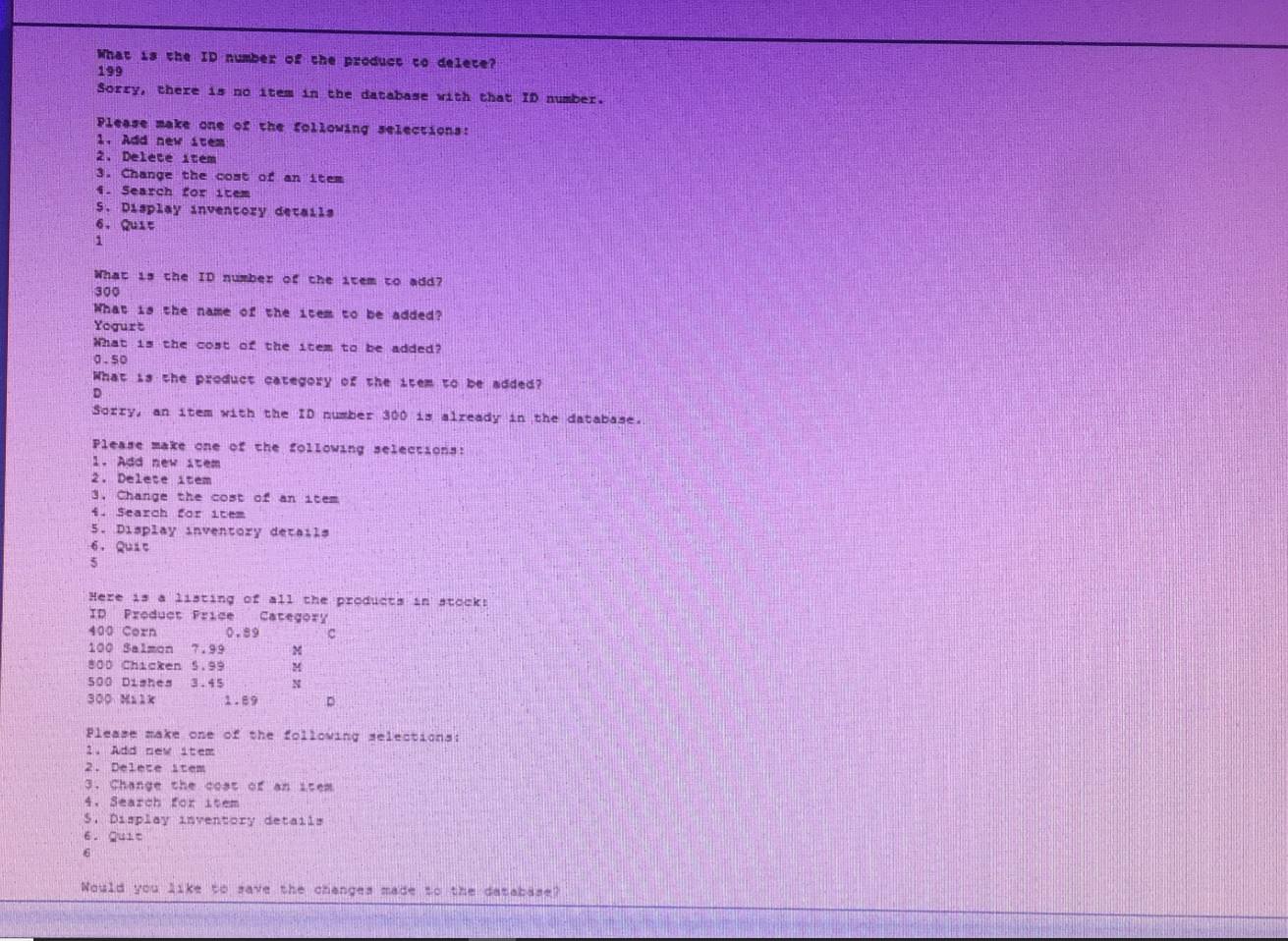 Your program should first ask the userthe name of the text file