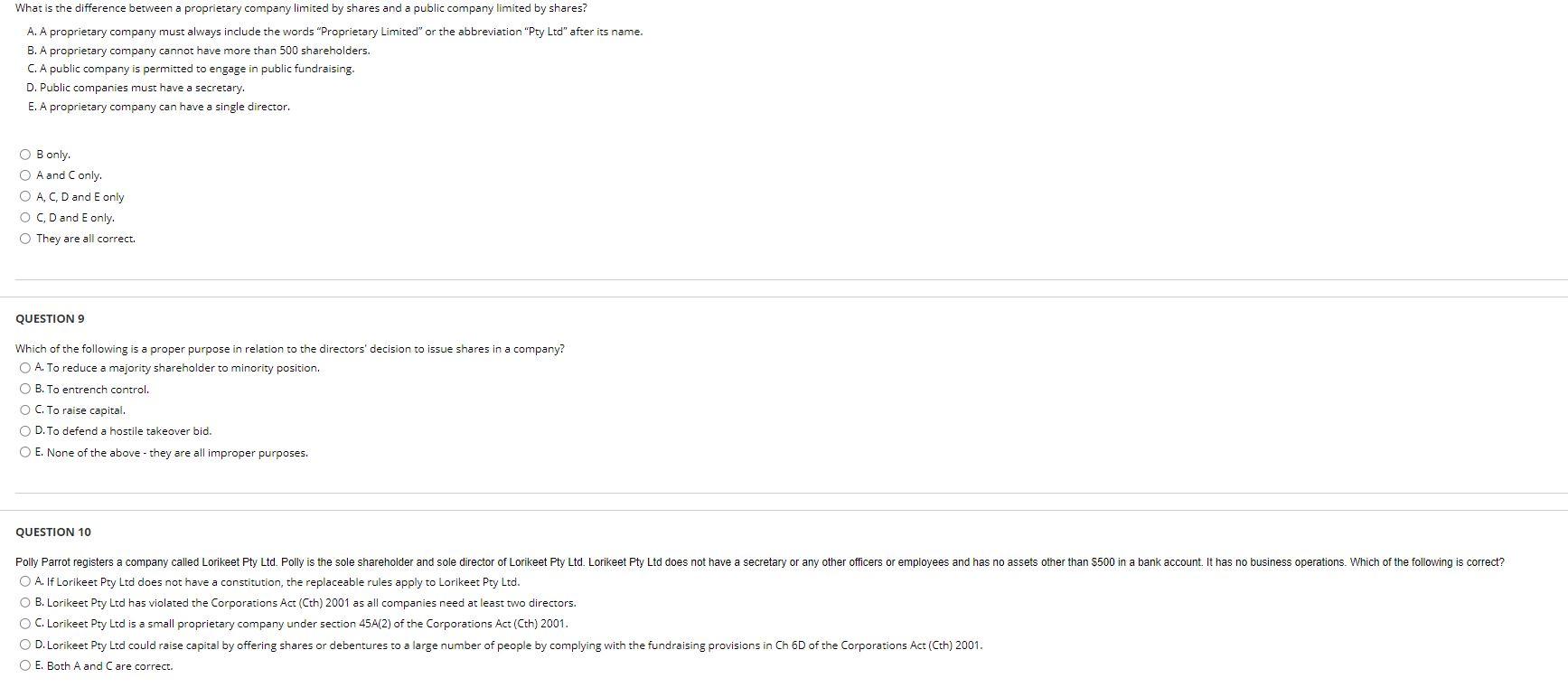 What is the difference between a proprietary company limited by shares