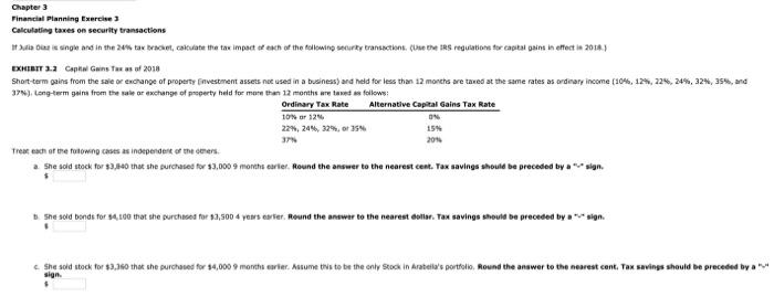  rinancial planning Exercise 1 Calculating tawes on security transactions Euterr 2.2