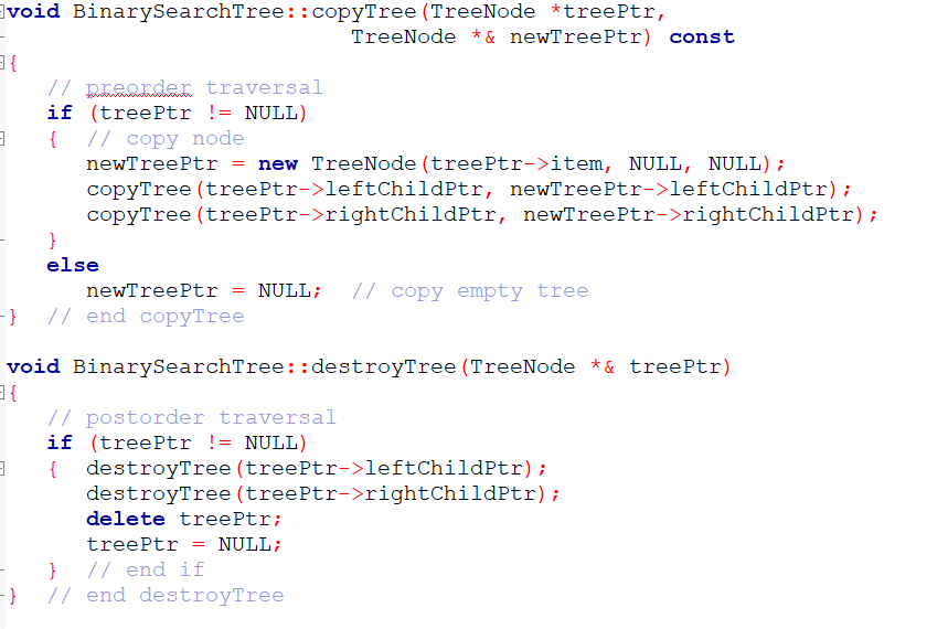 ********************************************************* #include "TreeException.h" #include "TreeNodeBST.h" typedef void (*FunctionType)(TreeItemType& anItem); class BinarySearchTree {