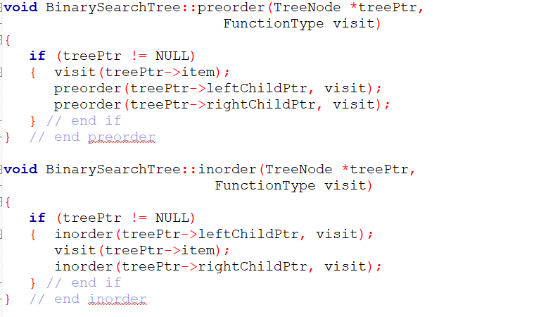 public: // constructors and destructor: BinarySearchTree(); BinarySearchTree(const BinarySearchTree& tree); virtual ~BinarySearchTree(); int