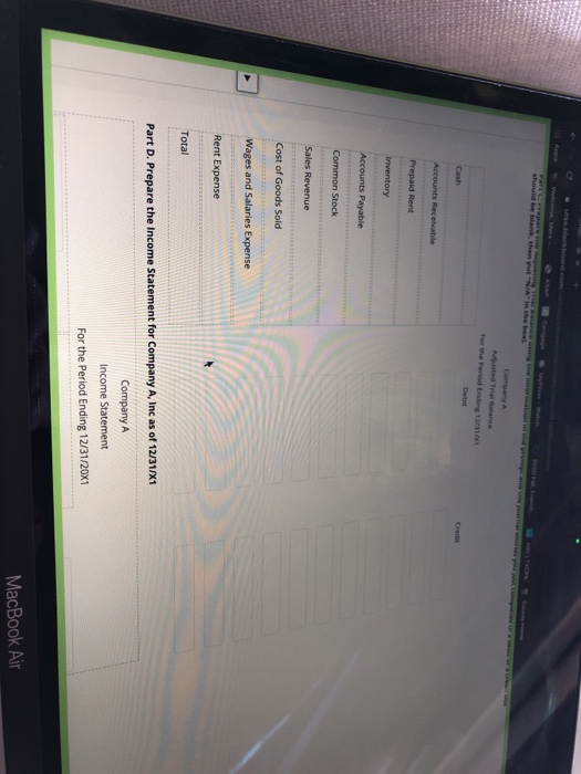 noted; Company A began business on January 1, 20X1. During January, the