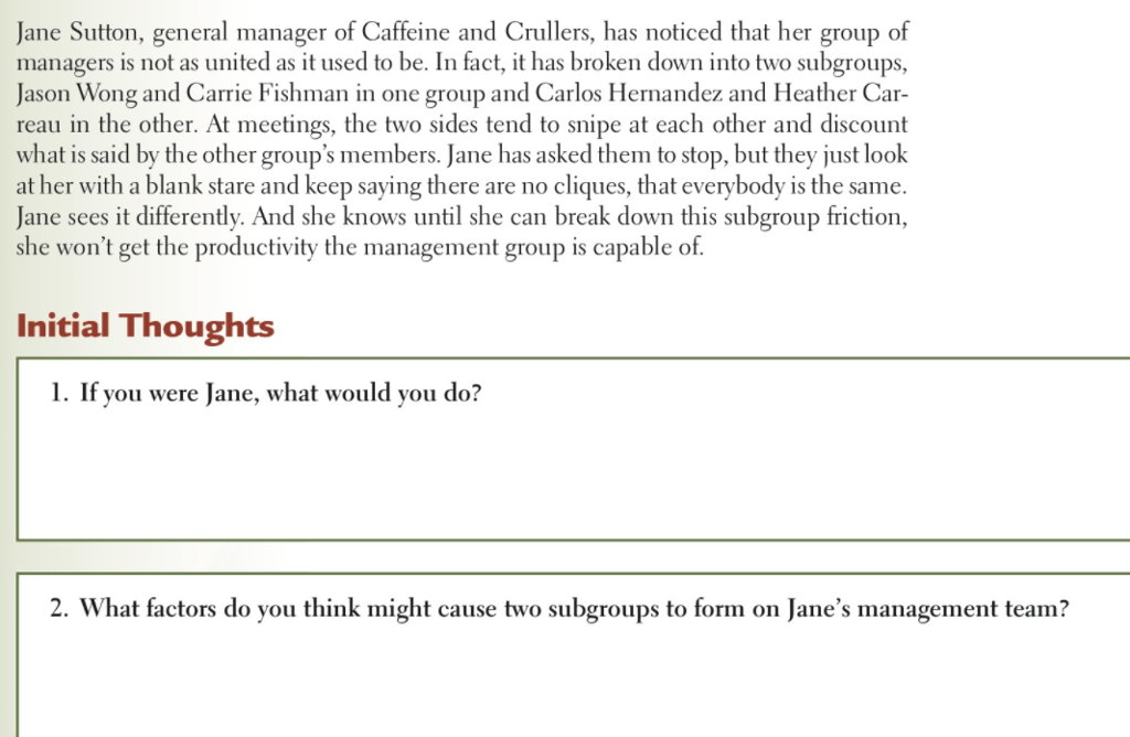 Can someone answer please? Jane Sutton, general manager of Caffeine and Crullers,