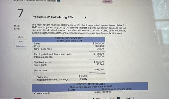  Problem 3-21 Calculating EFN Superheview Files (Grade) 7 14.32 points ellook