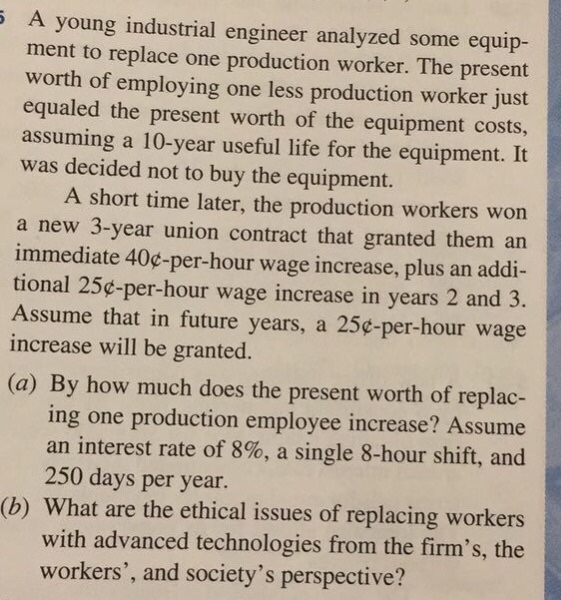  Note: use a calculator to solve it 5 A young industrial