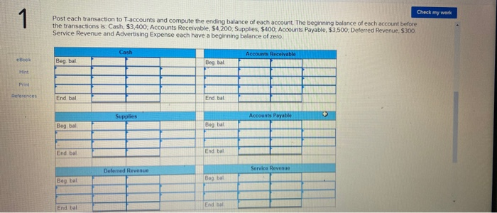 2-15A Post transactions to T-accounts (LO2-5) Consider the recorded transactions below. ok
