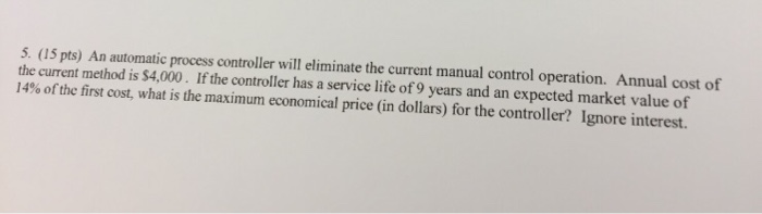  An automatic process controller will eliminate the current manual control operation.