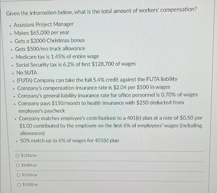 a $2000 Christmas bonus - Gets $500/ mo truck allowance - Medicare