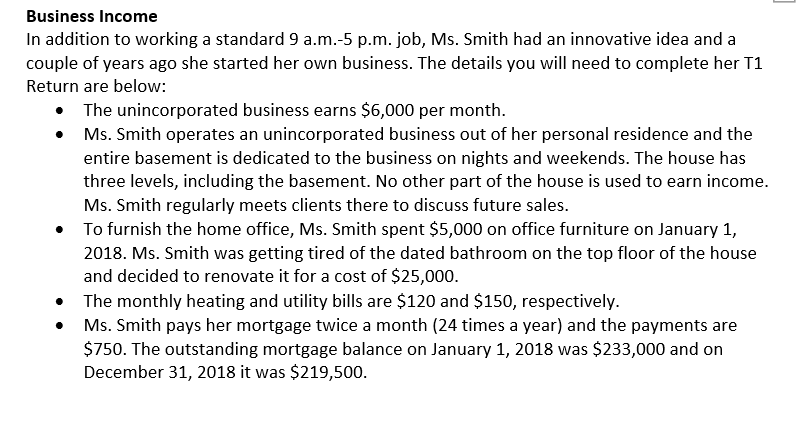 Software. You can assume all the personal information (address, Sin etc). 2.