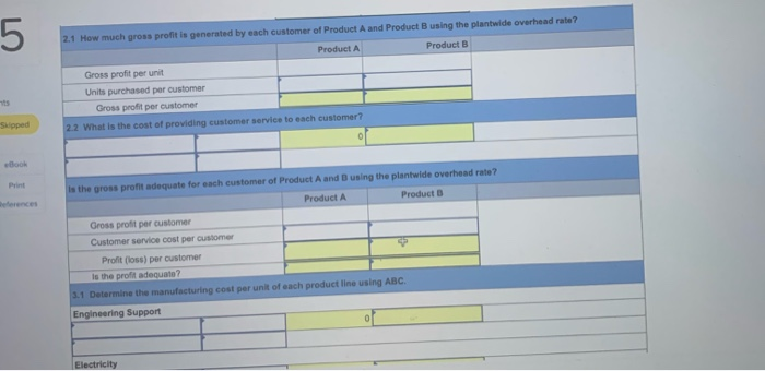 two products produced by Tadros Company, Skipped Product A $15 per unit