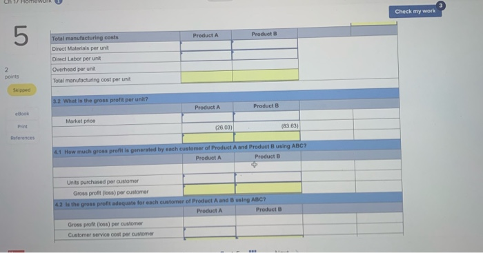 8 modifications 500 customers $35 per unit Direct materials Direct labor hours