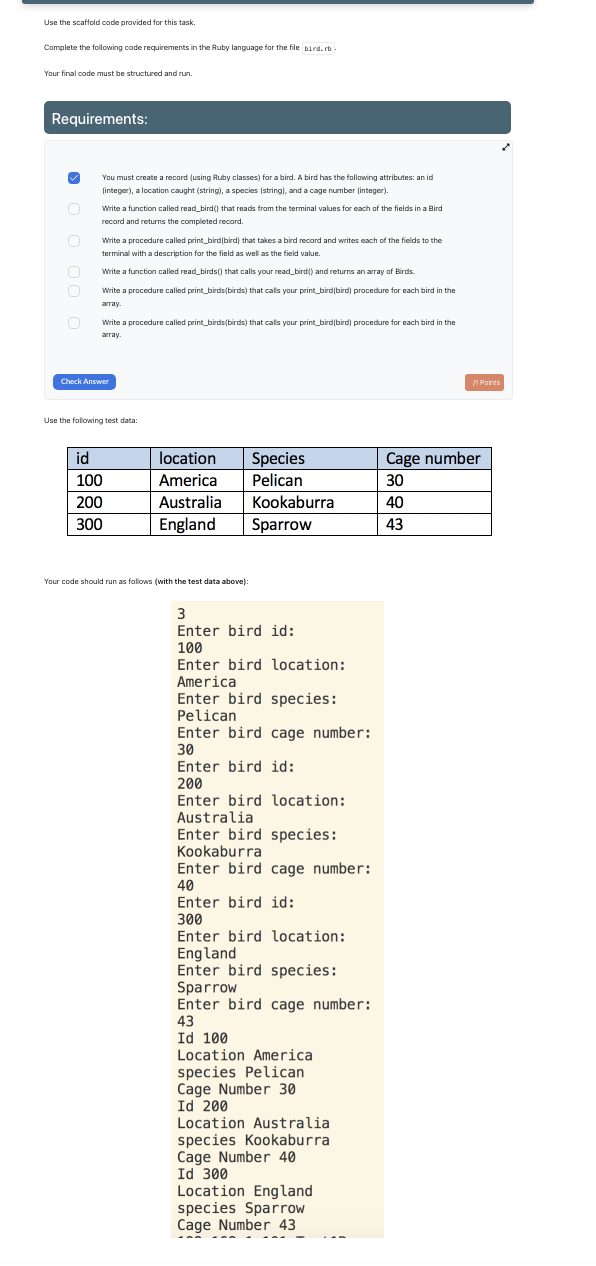 Use the scaffold code provided for this task. Complete the following code