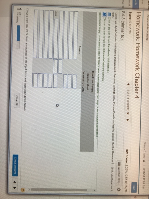  Homework: Homework Chapter 4 HW Score: 2 29%, 0 57 of