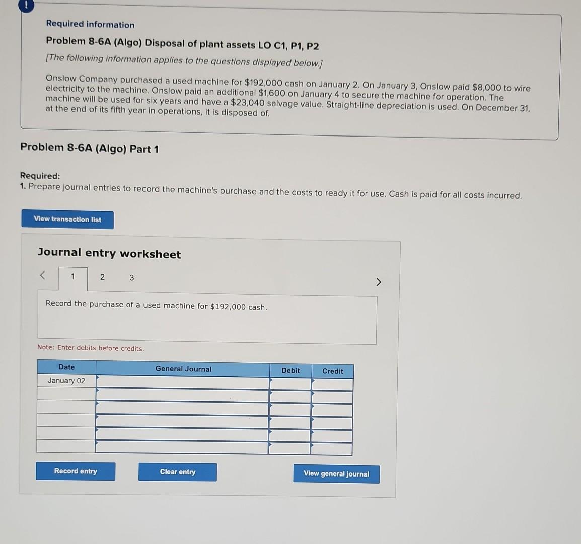 they are 3 different parts same data Required information Problem 8-6A