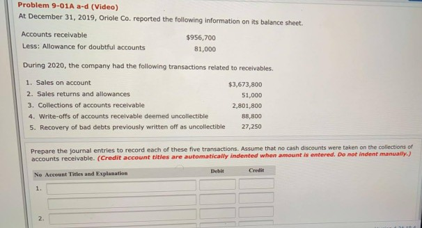 estimate uncollectible accounts receivable. The company produced the following aging of the