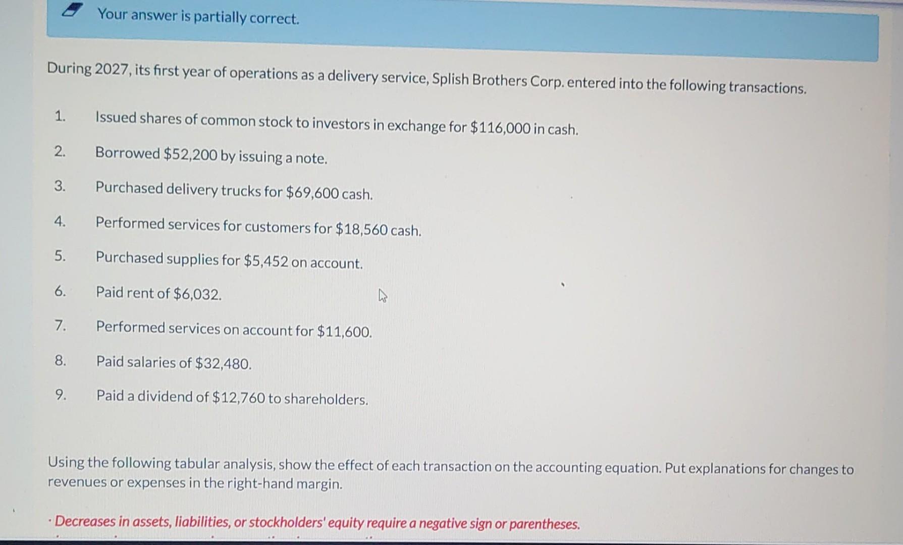  Your answer is partially correct. During 2027, its first year of