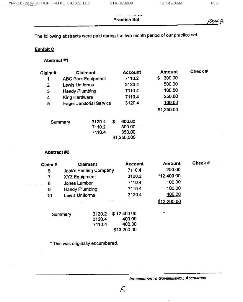 a set of accounting records for a typical local town government encompassing