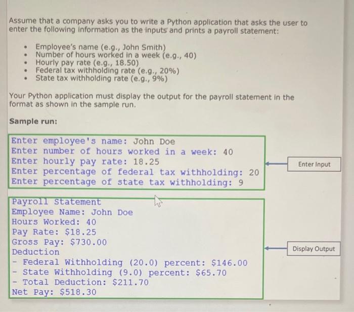 Python Assume that a company asks you to write a Python application