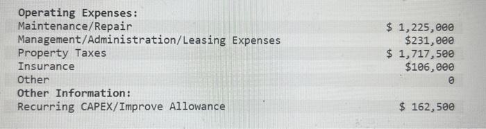 cash flow for the coming (base) year for Summer Place Mall. The