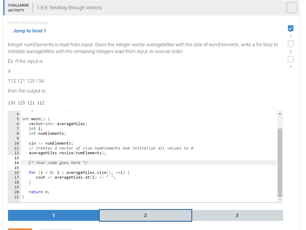 #include #include using namespace std; int main() { vector averageMiles; int i;