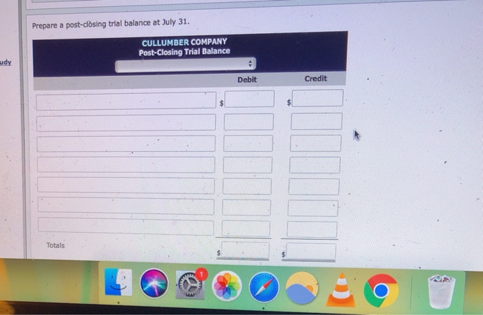 and Explanation July 31 (To dose revenue accounts) July 31 (To dose