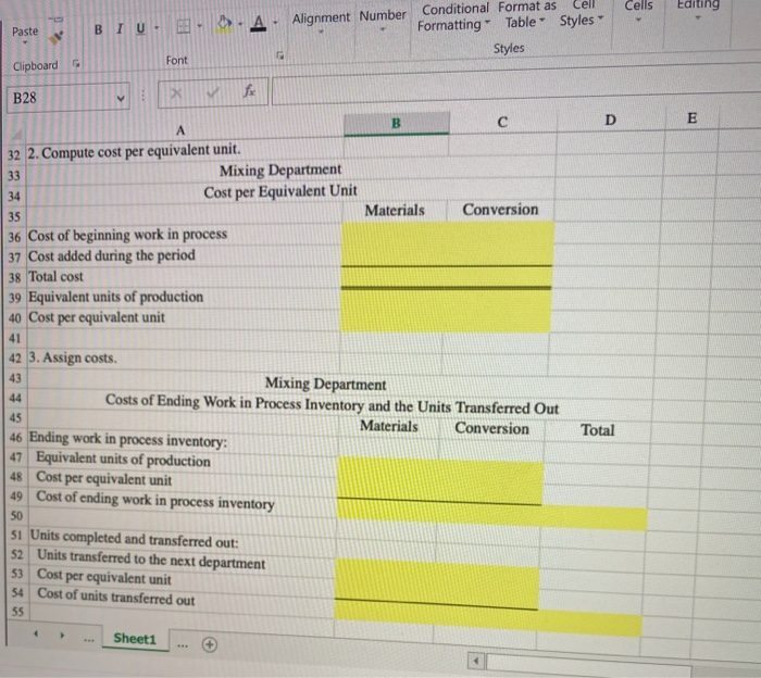 E 1 Hayword, Inc. uses weighted average costing and has two departments