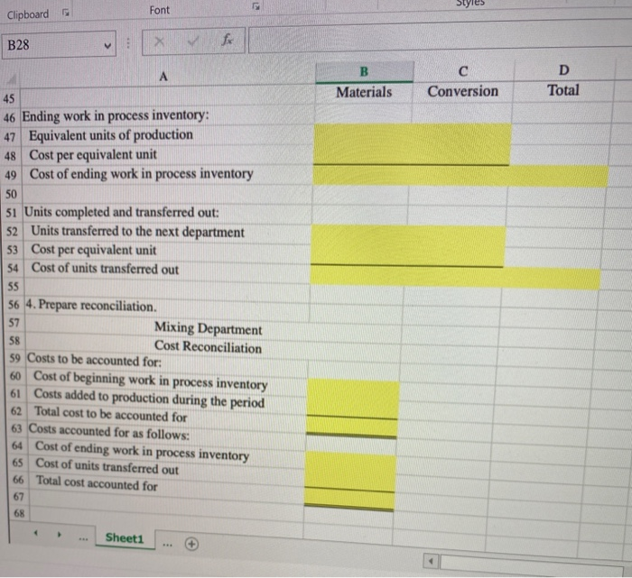 - mixing and packaging. The following information relates to work in the