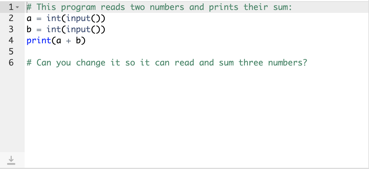 Modify the first two lines of code so that it can read
