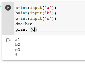Write a program that reads three numbers from the user input, adds