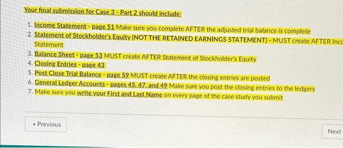  Your final submission for Case 3 - Part 2 should include: